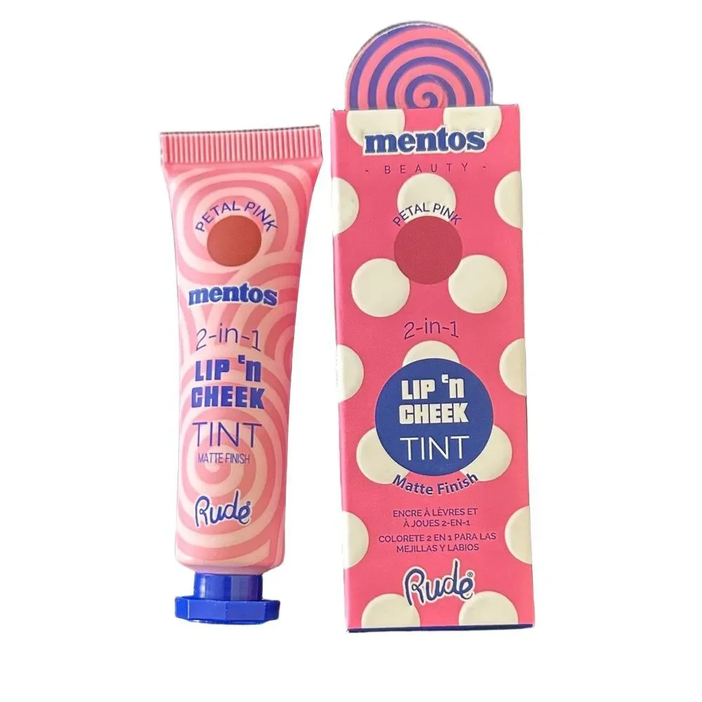 RUDE Cosmetics x Mentos Lip 'n Cheek Tint - Petal Pink NIB